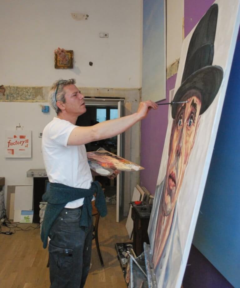 Stephan Ois - Portrait von Joseph Beuys, Aktionskünstler und Bildhauer